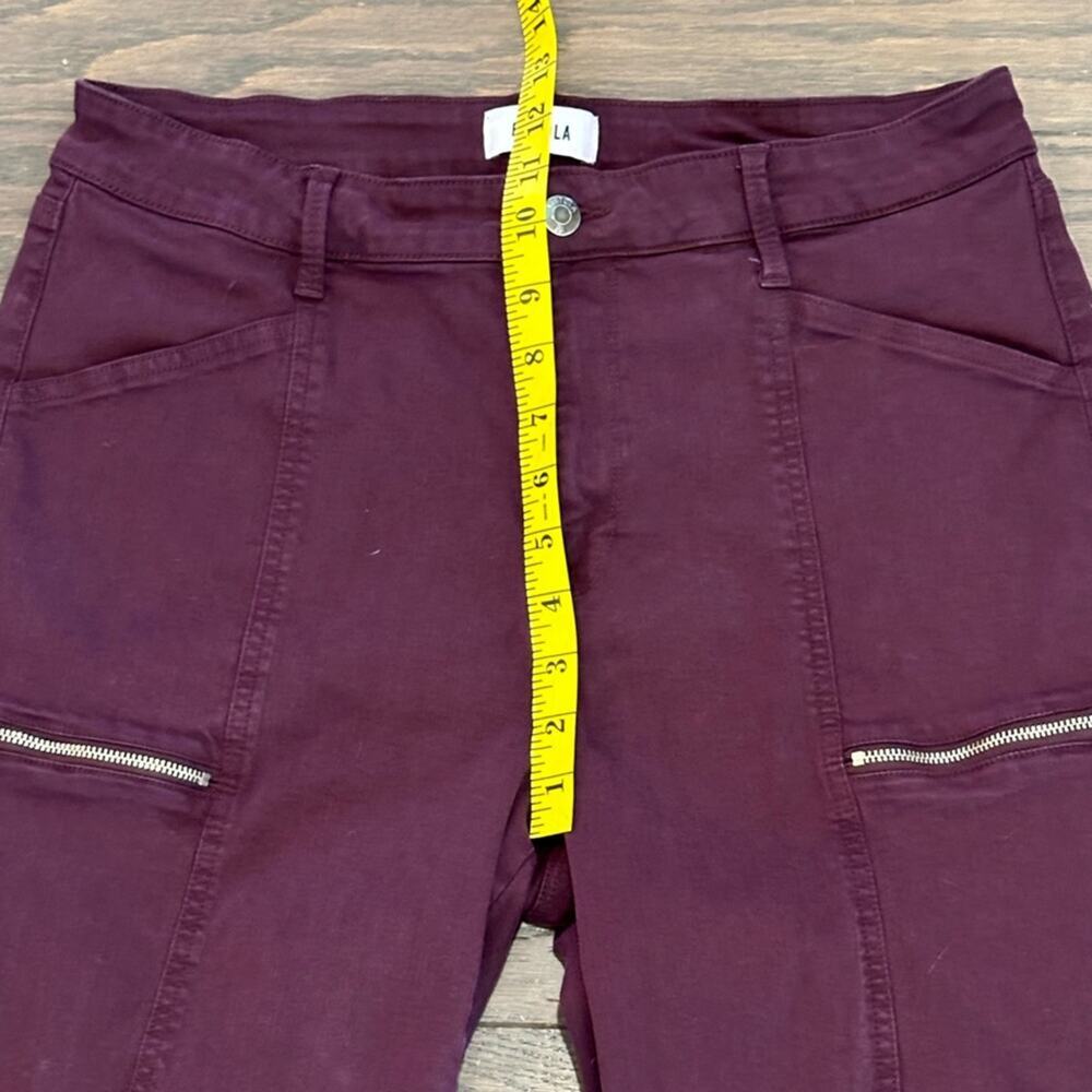Pistola Zip Pocket Skinny Pants Burgundy Wine Stretch Utility Jeans Size 31 - Picture 8 of 9